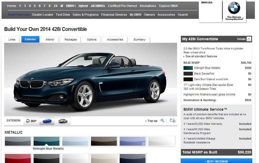 BMW launches the F33 BMW 4 Series configurator