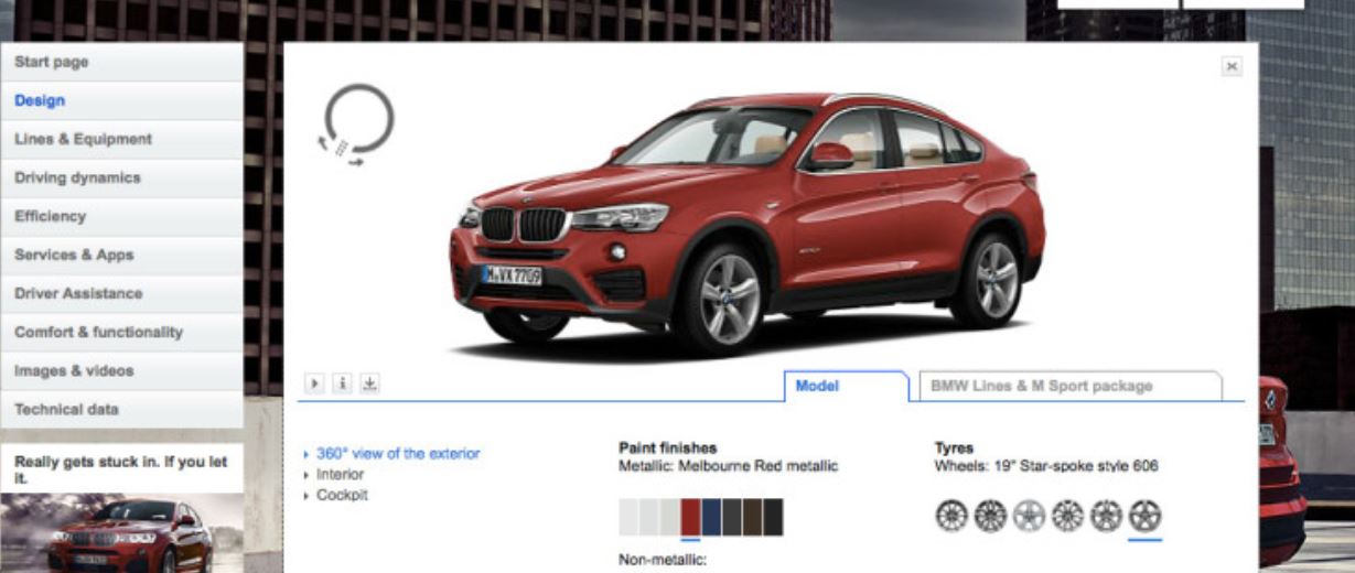 BMW`s Online Configurator for X4 Recently Introduced