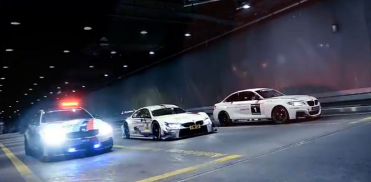 BMW M235i Racing Car Showcased in Promo alongside M4 DTM Racing and M4 MotoGP Safety Car