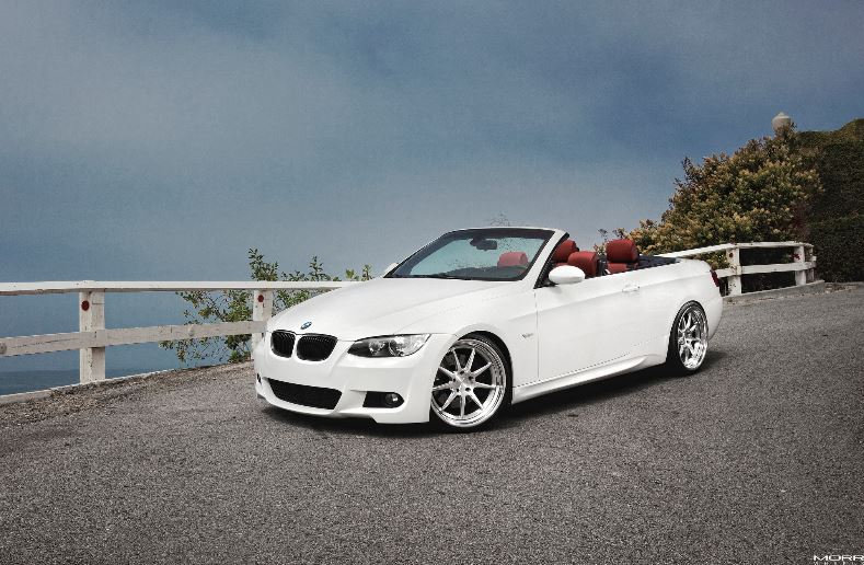 BMW 335i Convertible Alpine White on MORR Wheels