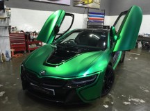 Matte Green Chrome BMW i8 by Impressive Wrap Hong Kong