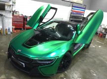 Matte Green Chrome BMW i8 by Impressive Wrap Hong Kong