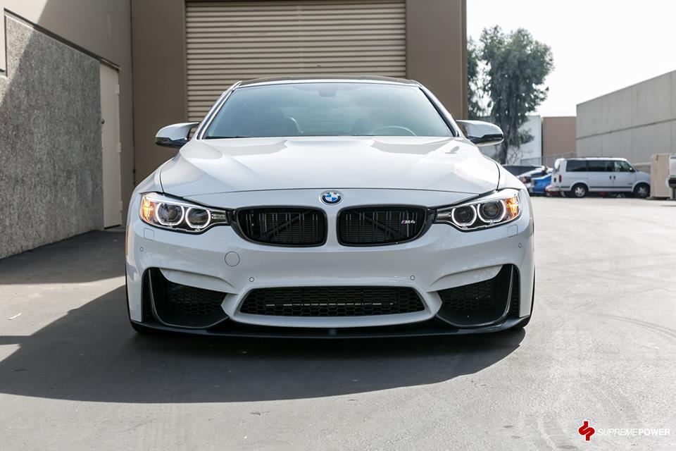 Alpine White F82 BMW M4 Stands-Out with BBS Wheels, Installation by Supreme Power