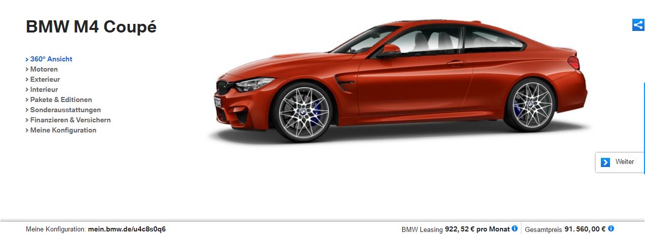 BMW M3 / M4 with Competition Package Configurator Is Now Available Online