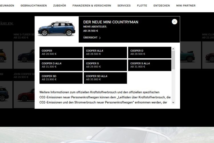 2017 MINI Countryman – Online Configurator Is Now Available in Germany